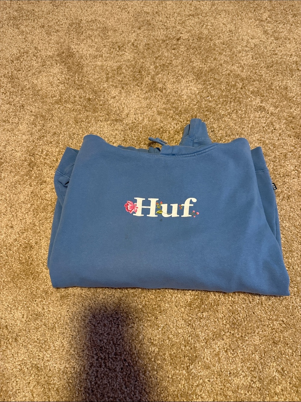 HUF Blue Logo Sweatshirt with Floral Detail